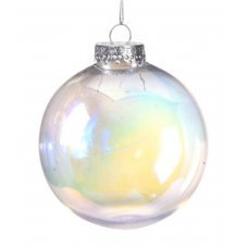 Χριστουγεννιάτικη Μπάλα Ιριδίζον Πράσινο - Λαχανί (8cm)